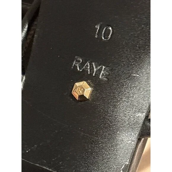 RAYE Etienne Low Heel in Black Leather 10 with Box Womens sandals - Picture 11 of 13